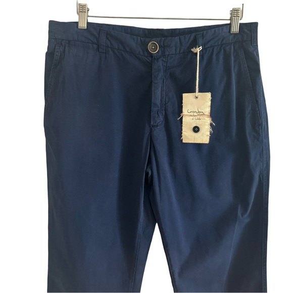 NWT Men’s Italian CROSBY HALLEN & COBB Cotton Pants Flat Front Long Inseam 34x35 - Picture 5 of 13